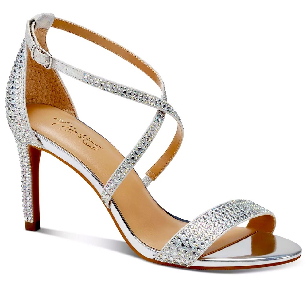 Thalia Sodi silver metallic dress sandal